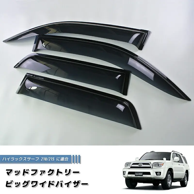Jdm Toyota 4Runner / Hilux Surf N210 215 (2002-2009) Dark Smoke Wind Deflectors Window Visor - Rhd Parts [N215-Big-Ds] 1