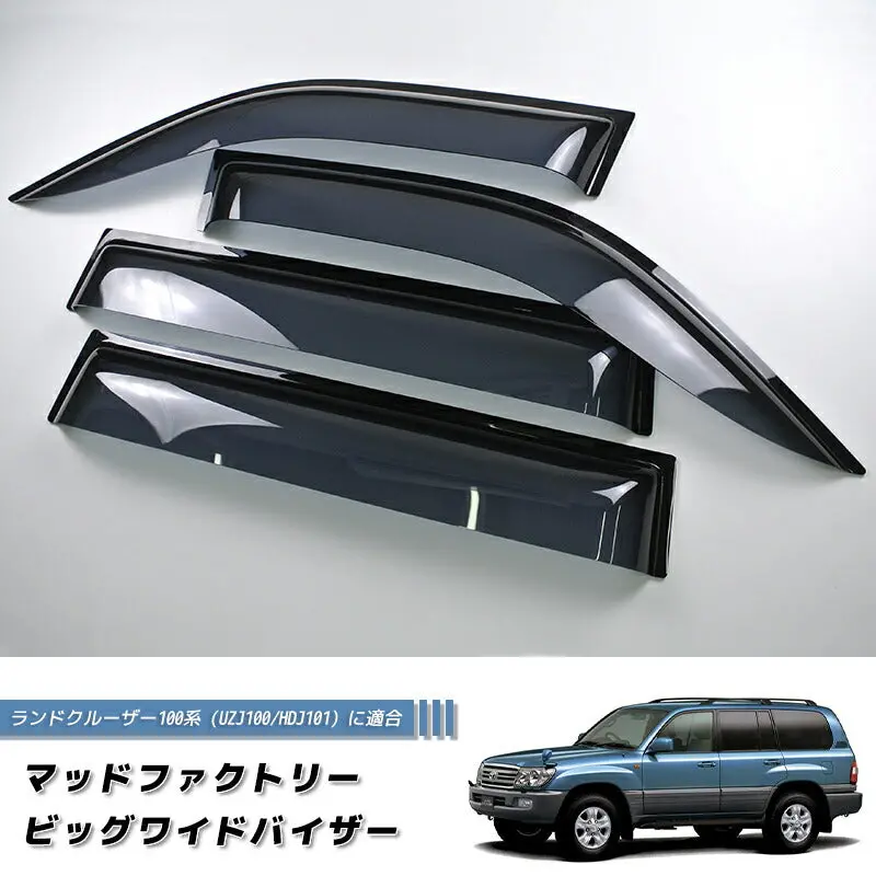 Jdm Toyota Land Cruiser Uzj100w Hdj101k Lexus Lx Dark Smoke Wind Deflectors Window Visor - Rhd Parts [Vx100-Big-Ds] 1