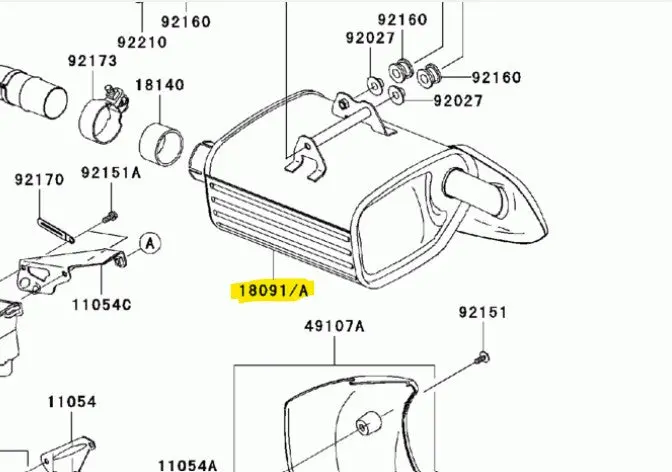 Kawasaki Body Comp Muffler For Versys 1
