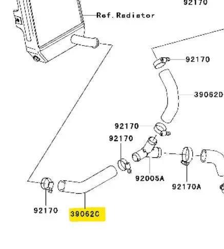 Kawasaki Cooling Hose 1