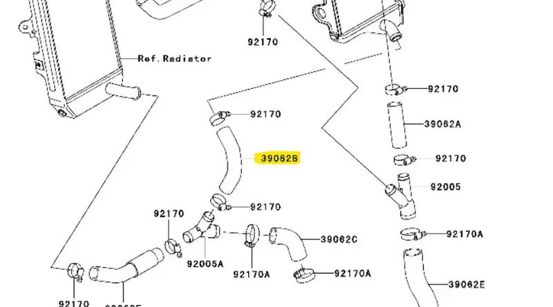 Kawasaki Cooling Hose 1
