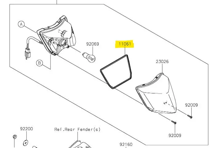 Kawasaki Tail Lamp Lens 1