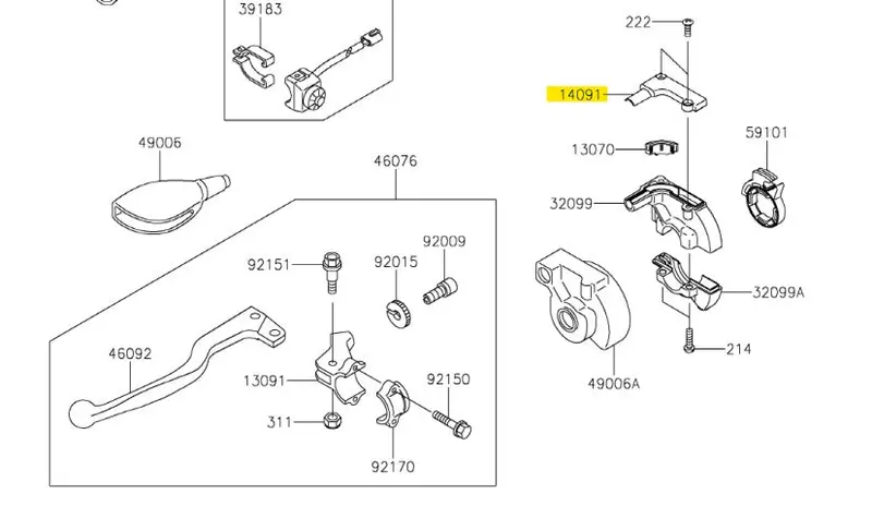Kawasaki Throttle Cable Cover 1