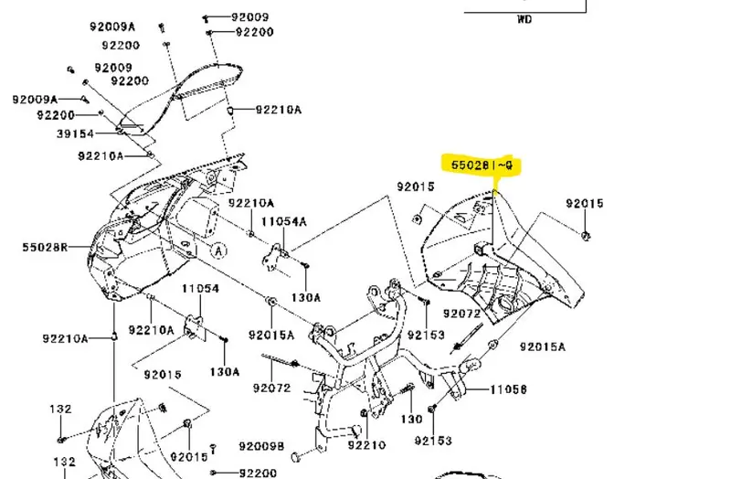 Kawasaki Upper Cowling 1
