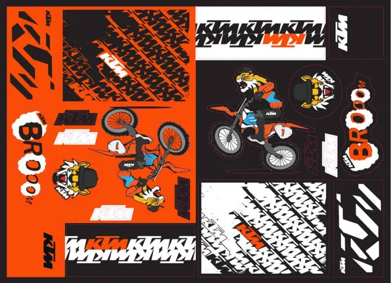 Ktm Team Graphic Sticker Sheet 1