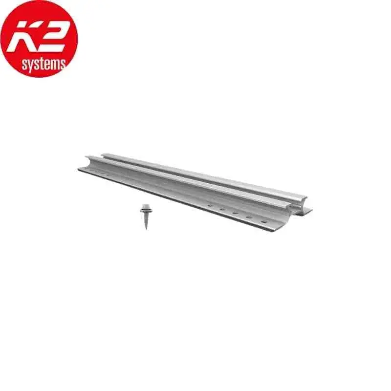 Minirail Longueur 0,38M - 4 Vis - K2 Systems 1