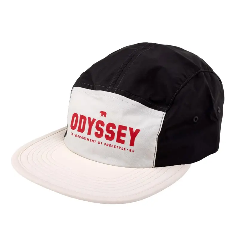 Odyssey Campus Nylon 5 Panel Camper Hat - Off White/Black 1