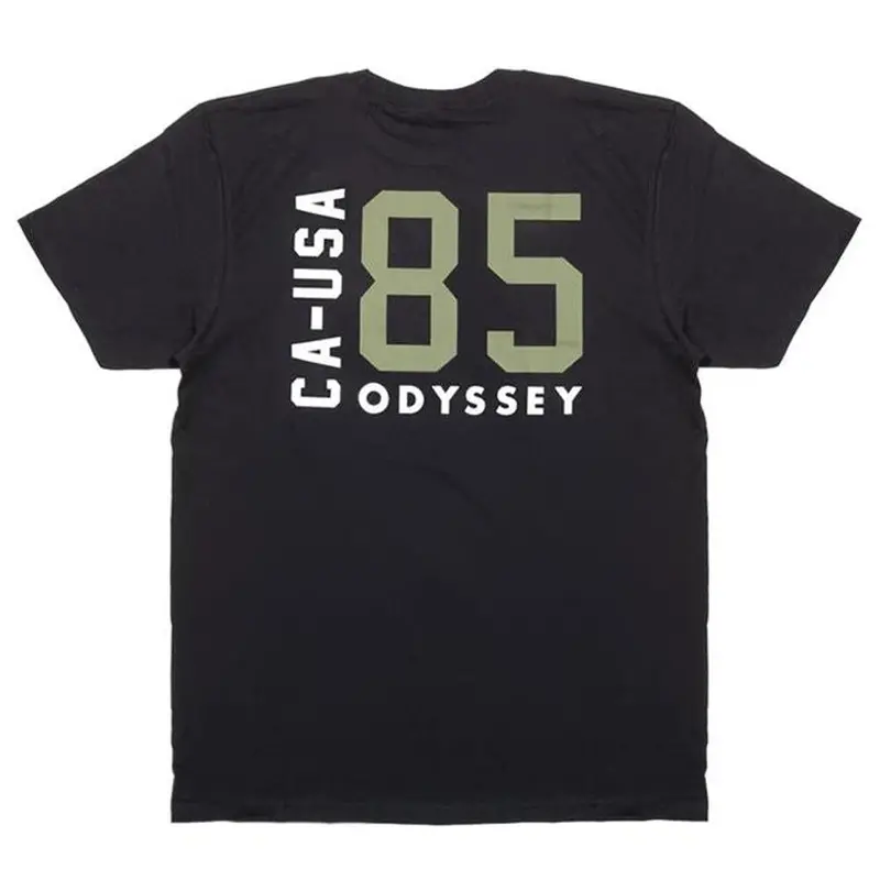 Odyssey Import T-Shirt - Black With Olive Ink 1