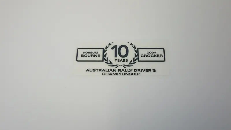 Reverse 90S Era 10 Years Australian Rally Drivers Championship Inside Glass Sticker 1