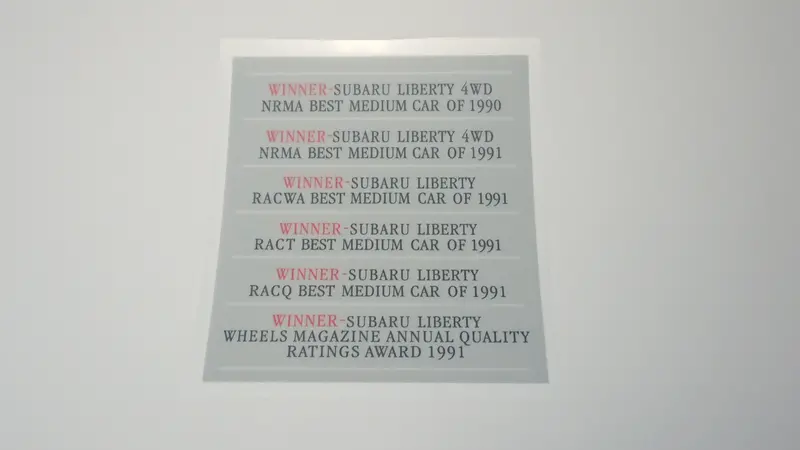 Reverse 90S Era 1St Gen Liberty Winner Awards List Inside Window Glass Sticker 1