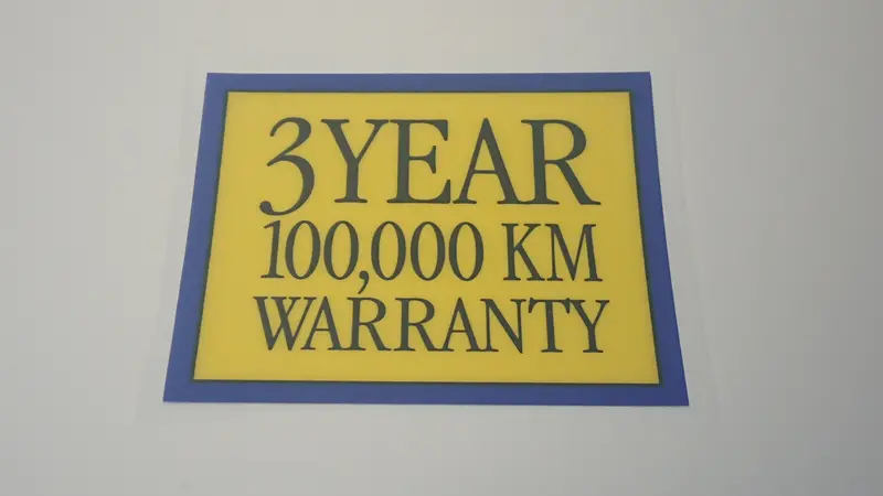 Reverse 90S Era 3 Year 100,000 Km Warranty Inside Window Glass Sticker 1