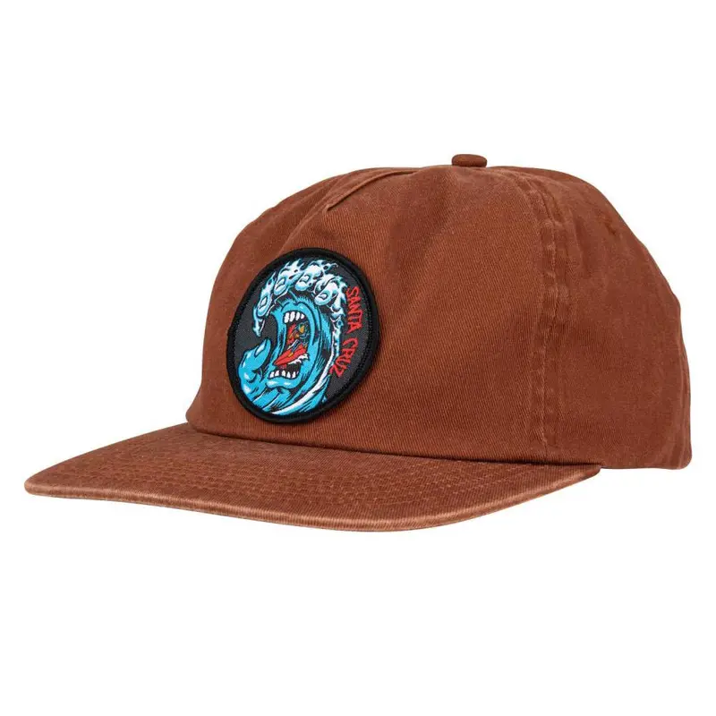 Santa Cruz Screaming Wave Snapback Cap - Brown Overdye 1
