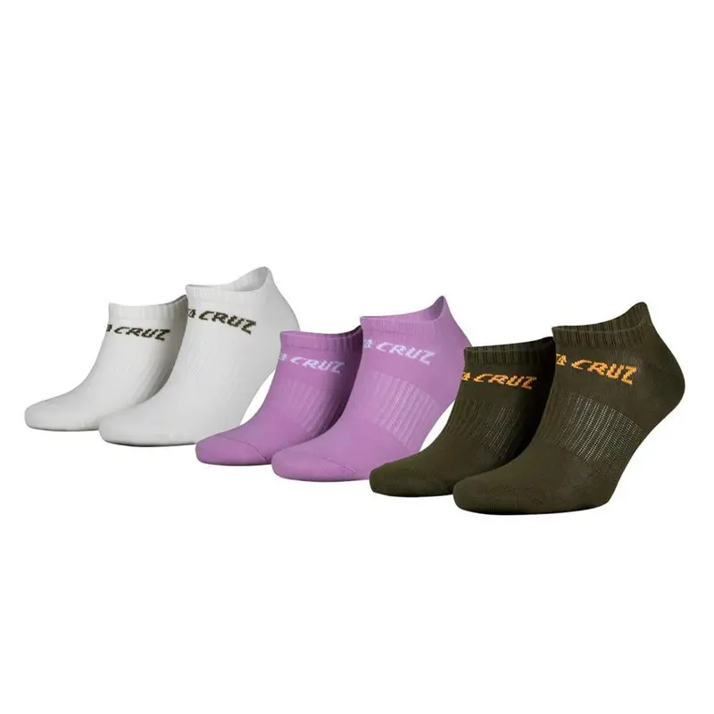 Santa Cruz Womens Strip No Show Socks 3-Pack - Assorted - Uk 4-7 Womens 1