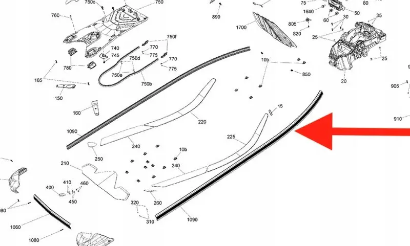Sea-Doo Extruded Side Bumper (291004451) 1