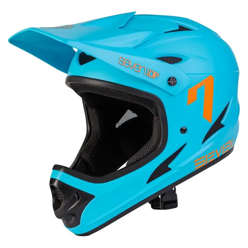 Seven Idp M1 Race Helmet - Light Blue/Orange 1