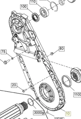 Ski-Doo Deep Black, Chain Case Ass'y 1