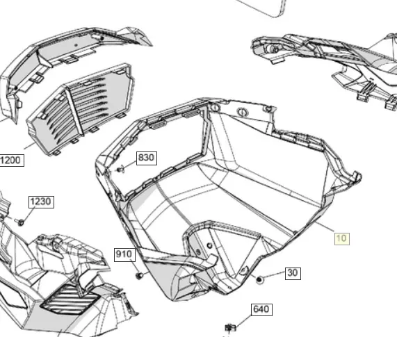 Ski-Doo Deep Black, Front Bottom Pan 1