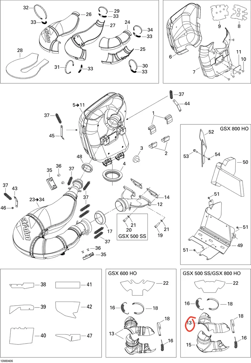 Ski-Doo Manifold Exhaust Upper Enveloppe 1