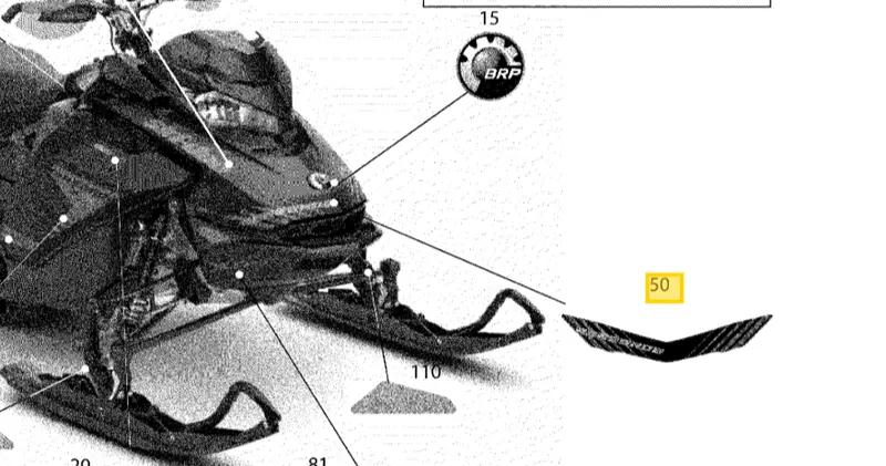 Ski-Doo Renegade Front Hood Decal 1