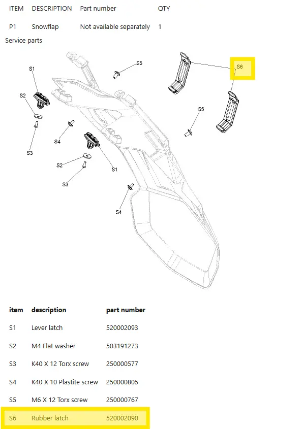 Ski-Doo Rubber Latch 1
