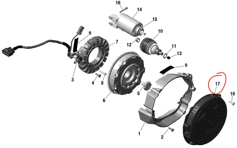 Ski-Doo Starter Housing 1