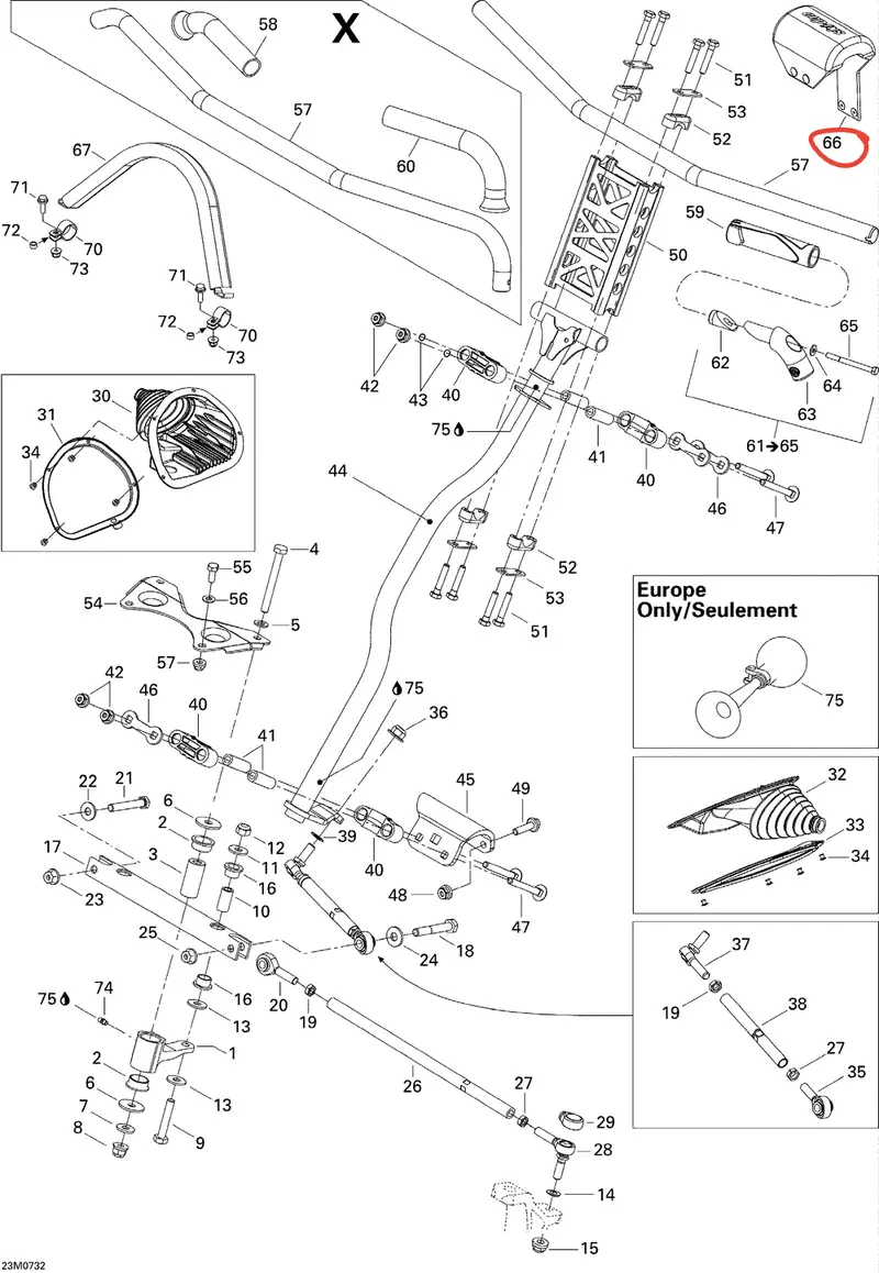 Ski-Doo Steering Pad 1