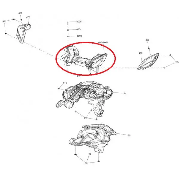 Ski-Doo Upper Intake Duct Ass'y 1