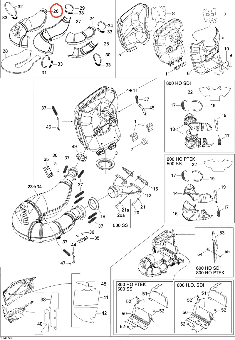 Ski-Doo Upper Rear Half Envelope 1
