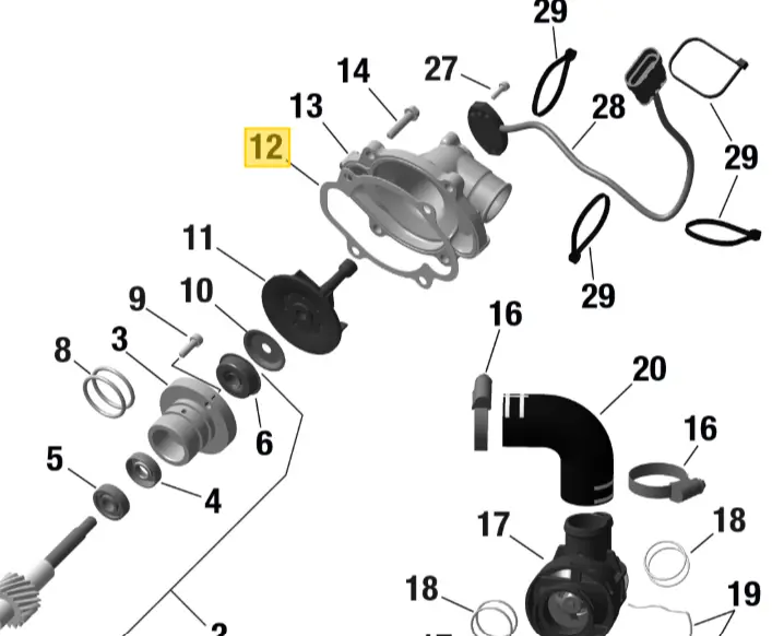 Ski-Doo Water Pump Housing Gasket 1