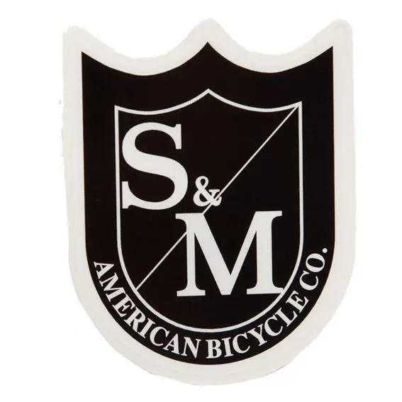 S&M Small Shield Sticker Black/White 1