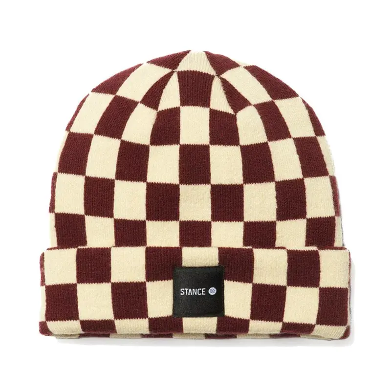 Stance Checked Out Beanie - Wine 1