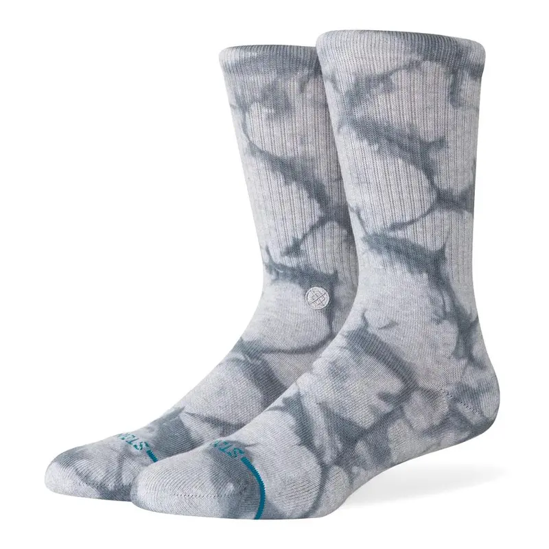 Stance Icon Dye Crew Socks - Grey - Large 1
