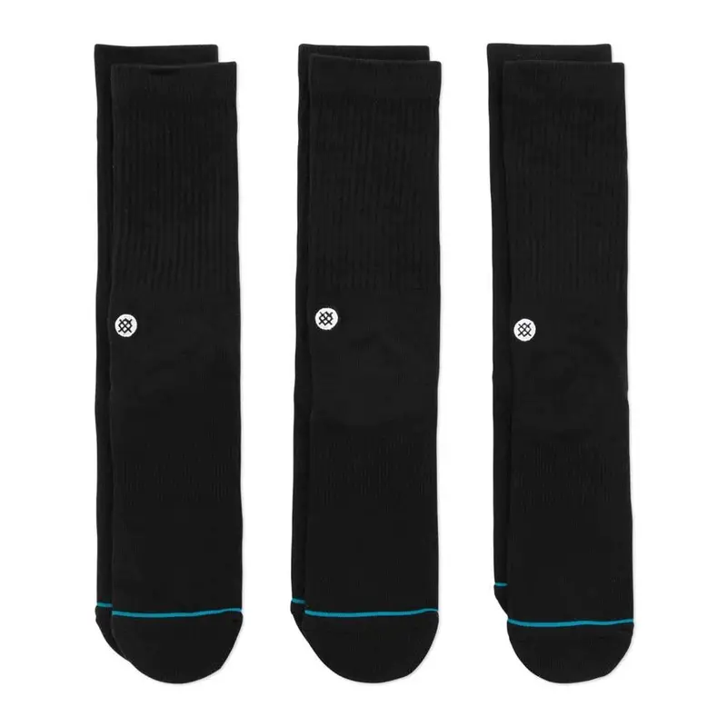 Stance Icon Socks 3 Pack - Black/ Large 1