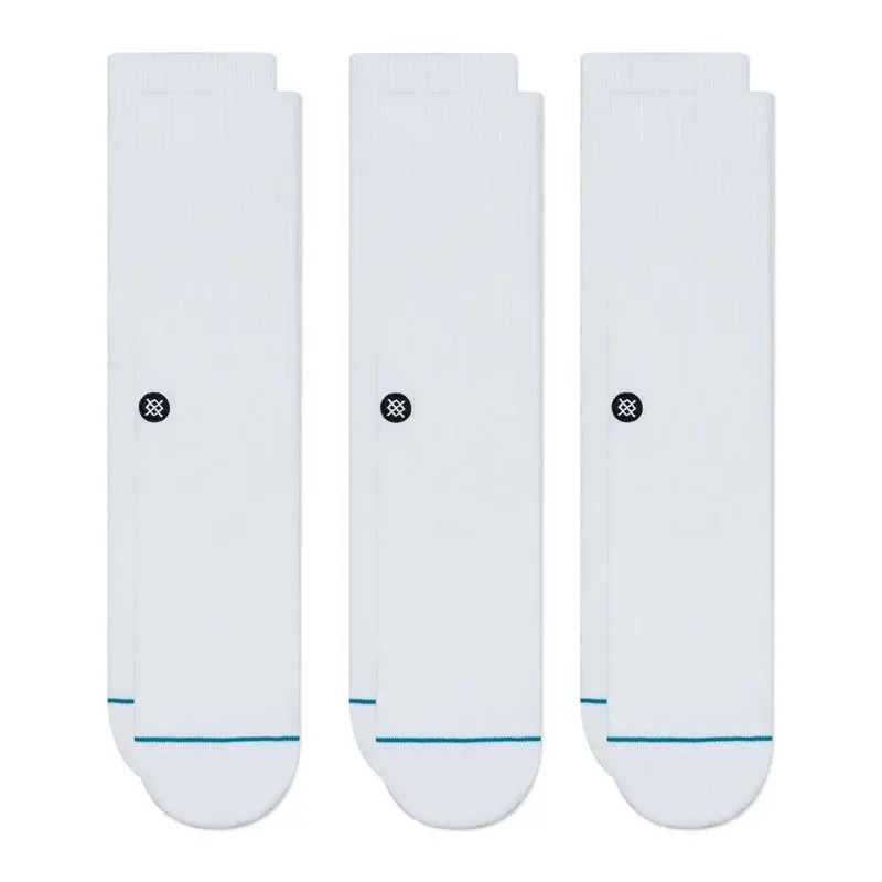 Stance Icon Socks 3 Pack - White/ Large 1