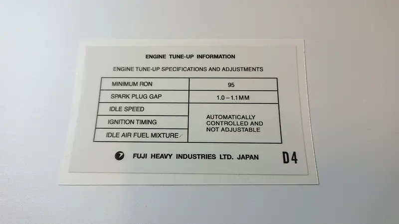 Svx Tune Up (D4) Sticker 1