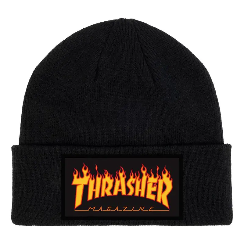 Thrasher Flame Patch Beanie - Black 1