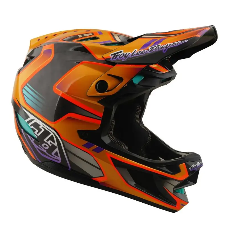 Troy Lee D4 Carbon Mips Race Helmet - Crest Gold 1