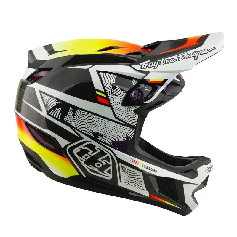 Troy Lee D4 Carbon Mips Race Helmet - Lined Up Black 1