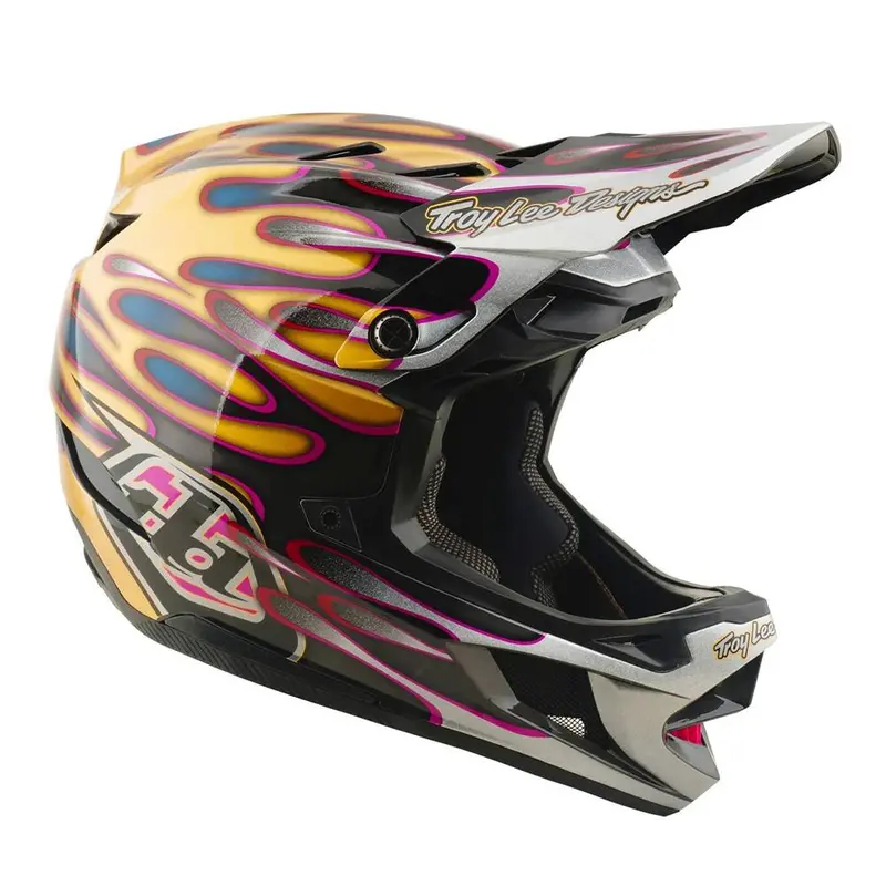 Troy Lee D4 Carbon Mips Race Helmet - Overspray Gold/Black 1