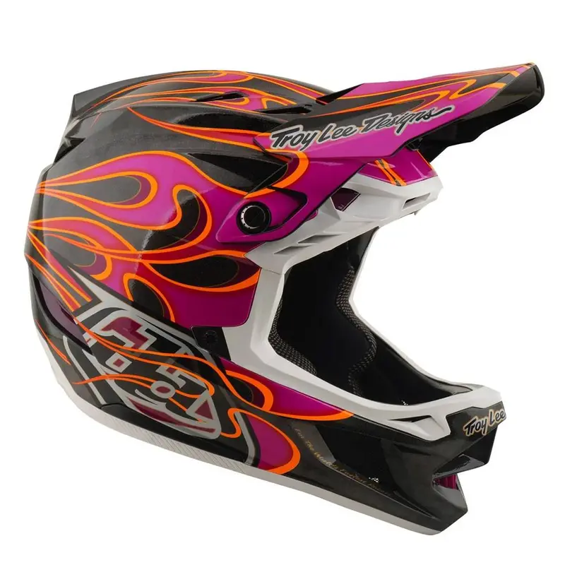 Troy Lee D4 Carbon Mips Race Helmet - Torched Carbon/Magenta 1