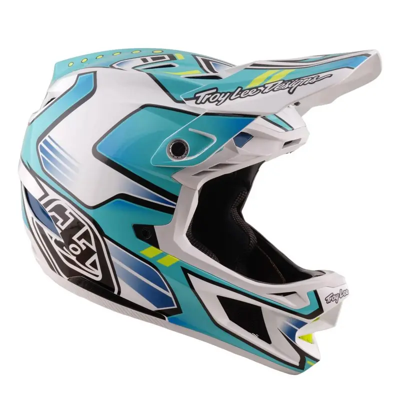 Troy Lee D4 Composite Race Helmet - Crest Real Teal 1