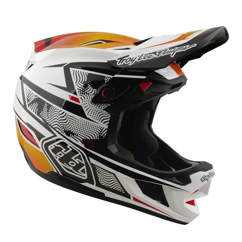 Troy Lee D4 Composite Race Helmet - Lined Up White 1