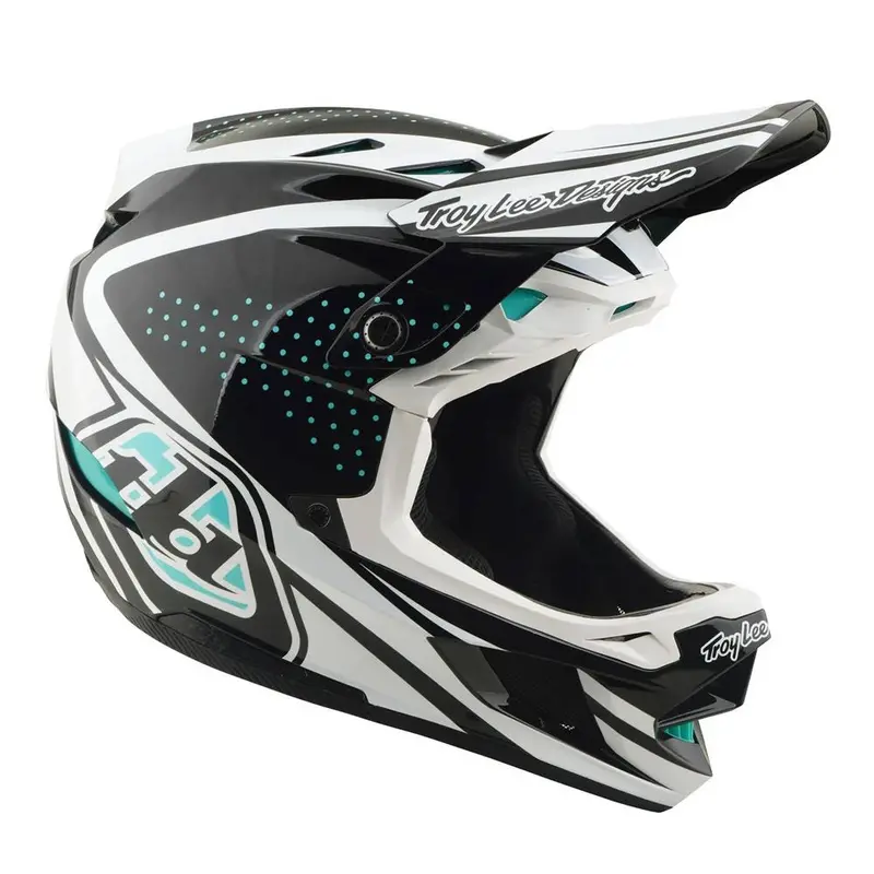 Troy Lee D4 Polyacrylite Mips Race Helmet - The Line Charcoal/White 1