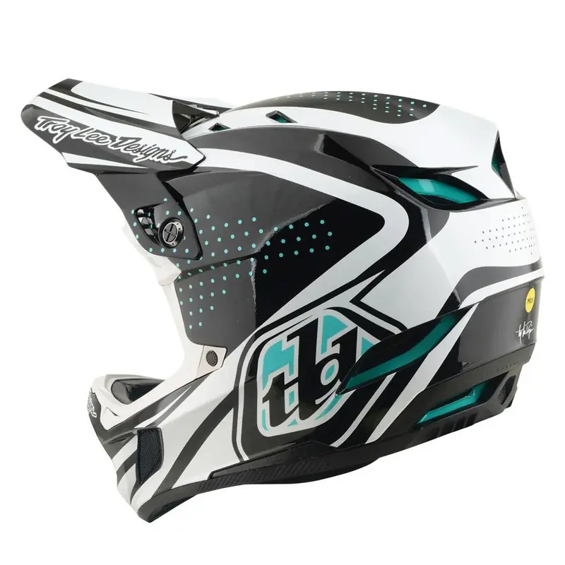 Troy Lee D4 Polyacrylite Mips Race Helmet - The Line Charcoal/White 2