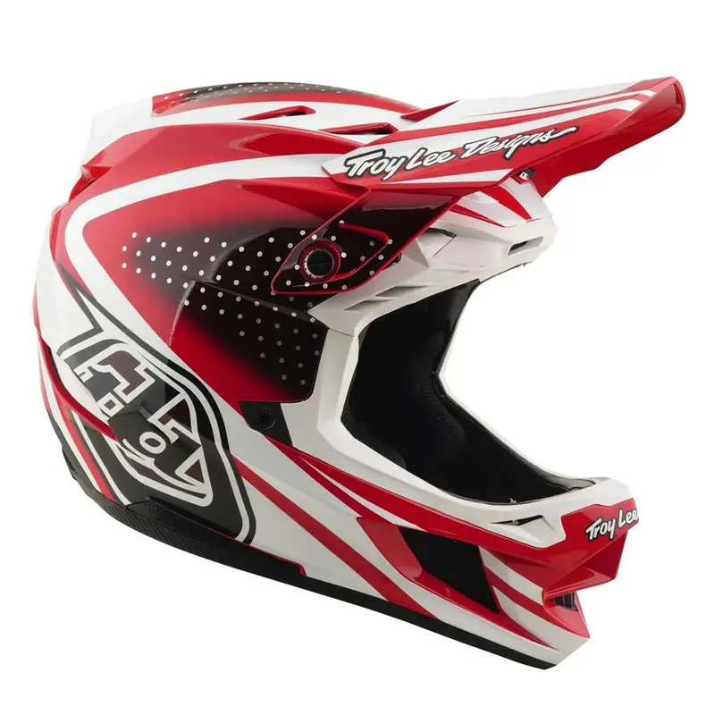 Troy Lee D4 Polyacrylite Mips Race Helmet - The Line Fire/White 1