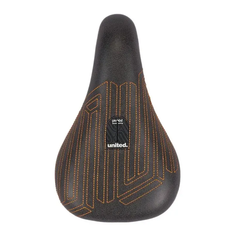United Squad Fat Pivotal Seat - Black With Orange Stitch 1