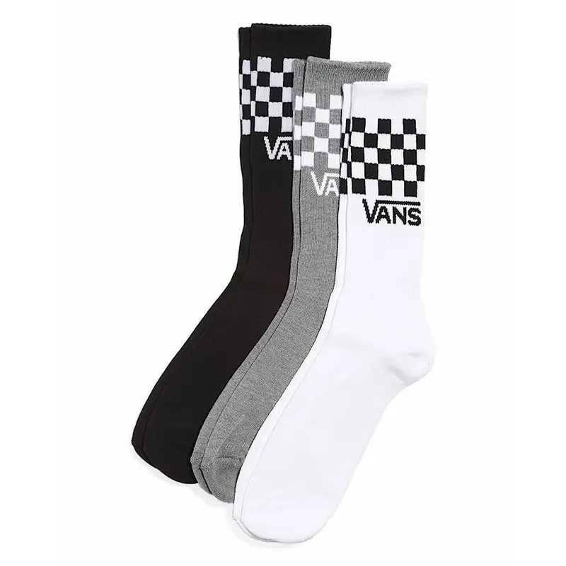 Vans Classic Check Crew Socks 3-Pack - Checkerboard Black/White 1