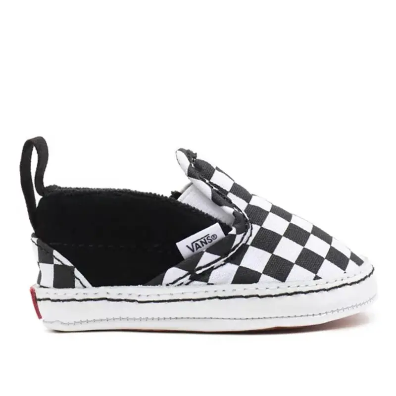 Vans Infant Slip-On V Checker Crib Shoes (0-1 Year) - Black/True White 1