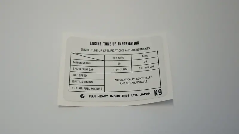 Wrx Gc8/Gf8 Tune Up K9 (Turbo) Sticker 1