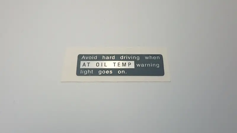 Xt/Vortex/Alcyone And Xt6 Automatic At Oil Temp Cabin Warning Sticker 1
